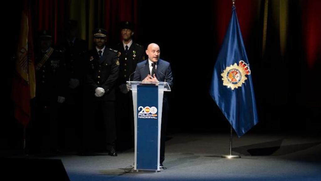 El delegado del Gobierno, Carlos Prieto, durante el acto del Día de la Policía en Barcelona
