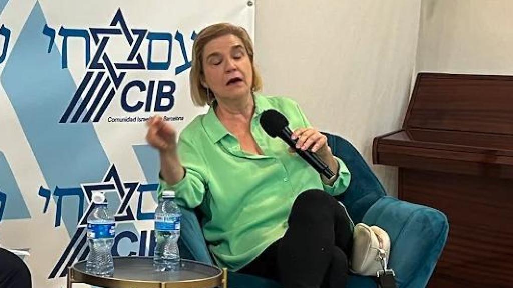 Pilar Rahola, en un acto de la Comunidad Israelita de Barcelona (CIB)
