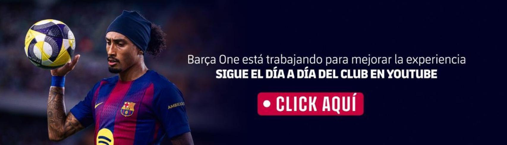 El aviso de Barça One en su plataforma web
