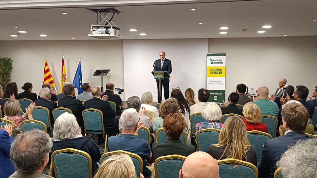 El coronel de la Guardia Civil Diego Pérez de los Cobos, durante su discurso de aceptación del Premio a la Tolerancia