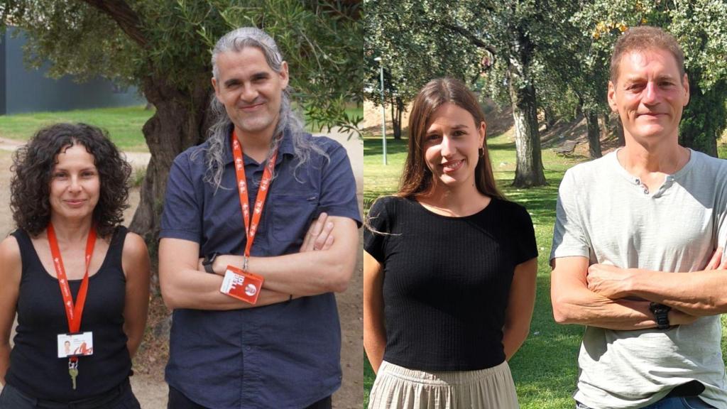 De izq. a dcha., Núria Bonifaci y David Llobet (investigadores del IDIBELL-CIBERONC), y Maria Vidal y Xavier Dolcet (investigadores del IRBLLeida-CIBERONC).