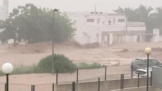 Imagen del paso de la dana por el sur de Tarragona hoy