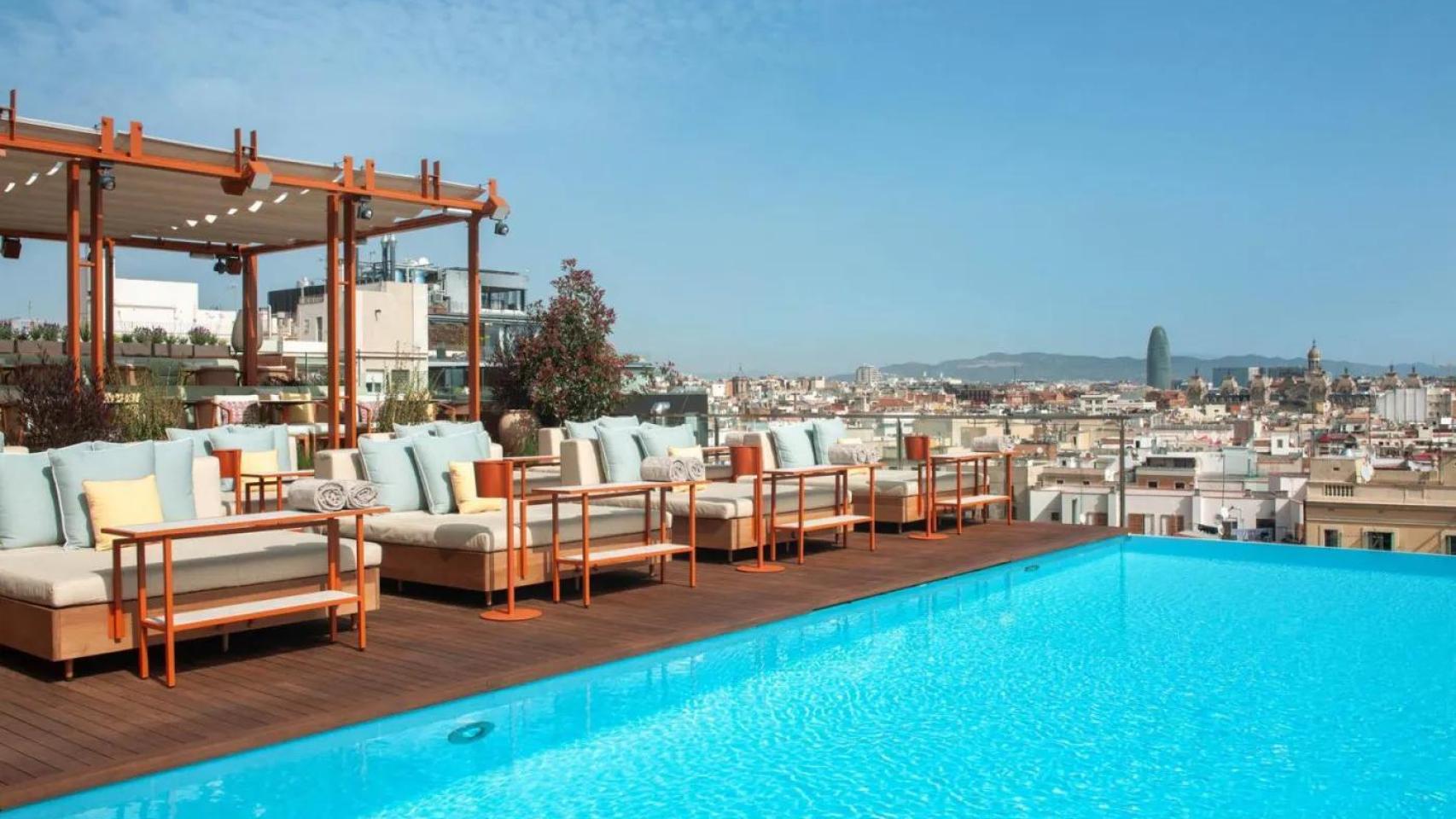 Terraza del Grand Hotel Central de Barcelona, antigua Casa Cambó
