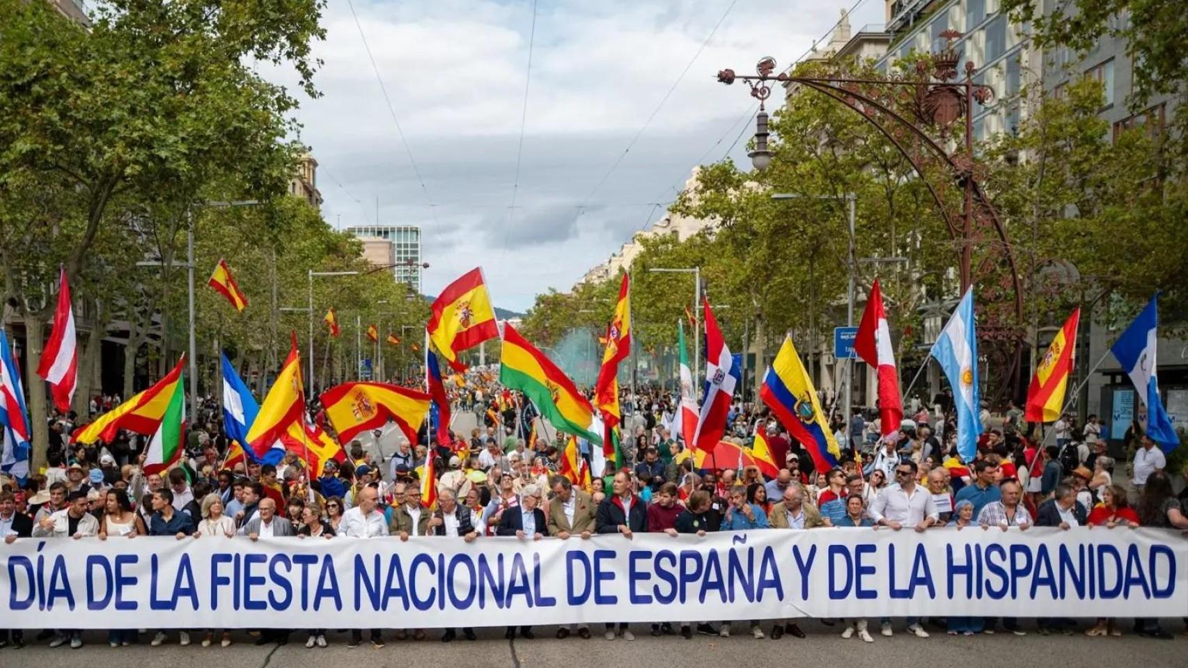 Manifestación por el 12-O en Barcelona