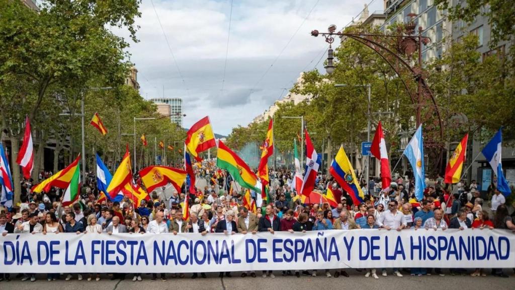 Manifestación por el 12-O en Barcelona