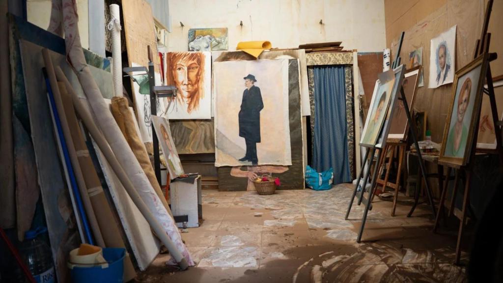 El interior de un taller de pintura de Santa Bàrbara tras el paso de la DANA 'Alice