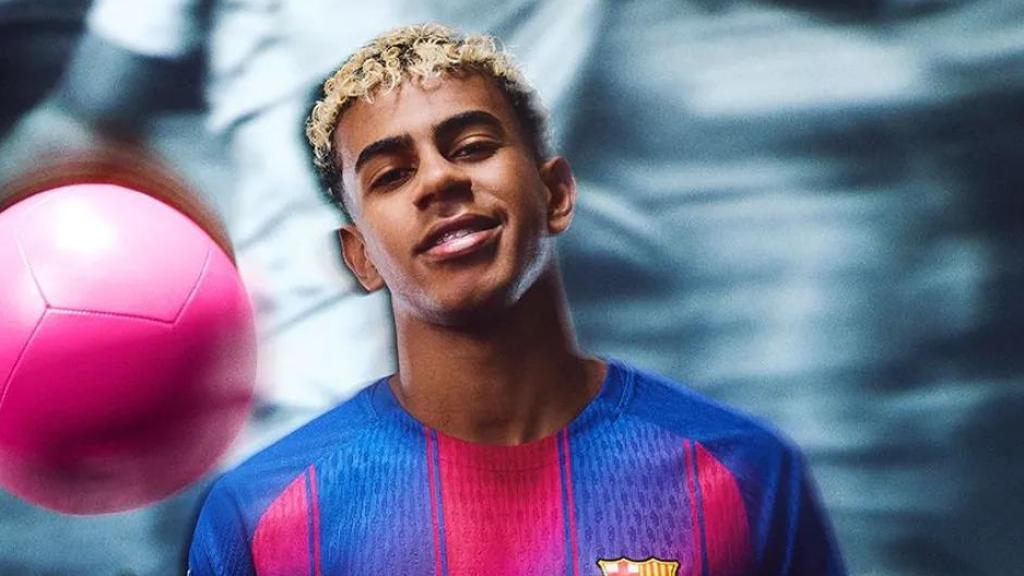 Lamine Yamal, con la camiseta del clásico