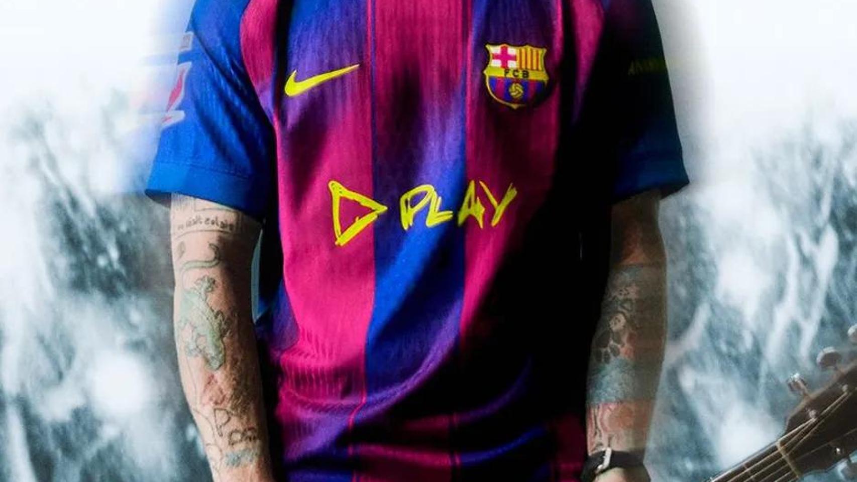 Ed Sheeran, con la camiseta del Barça para el clásico