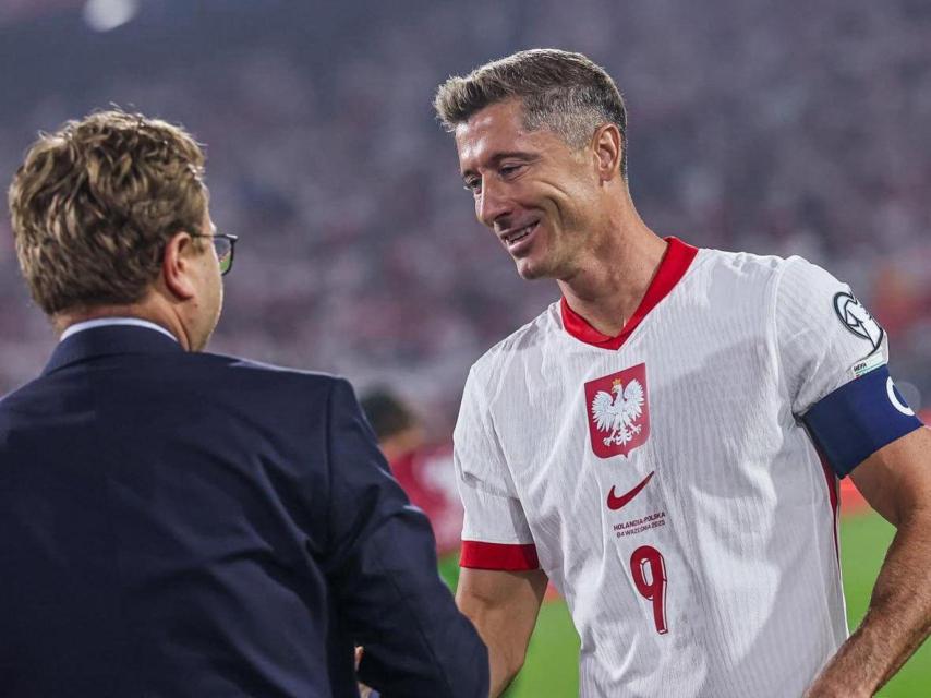 Robert Lewandowski con la selección polaca