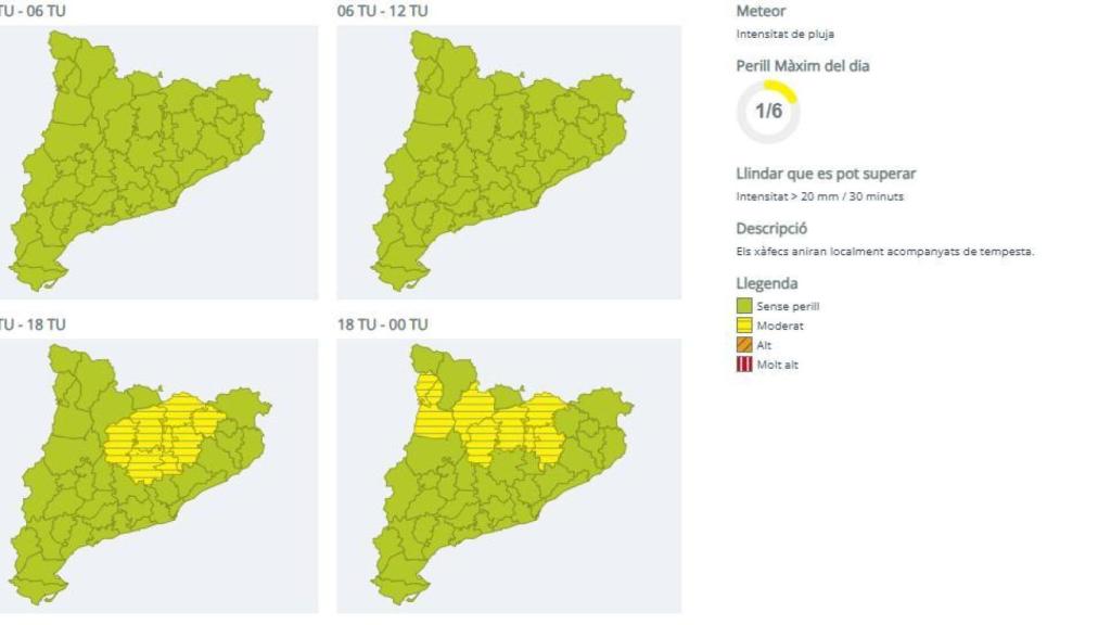 Aviso meteorológico para este miércoles, 15 de octubre
