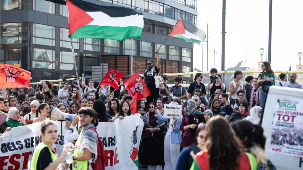 La manifestación en apoyo al pueblo palestino en Barcelona