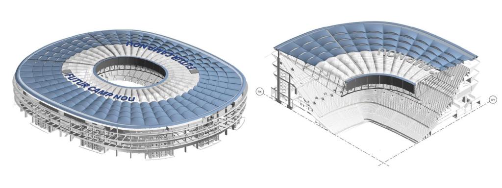La propuesta de cubierta de cables del Camp Nou, por IDOM