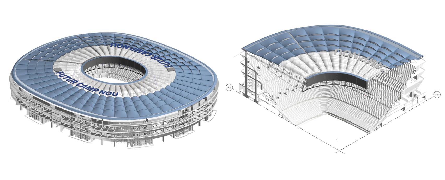 La propuesta de cubierta de cables del Camp Nou, por IDOM