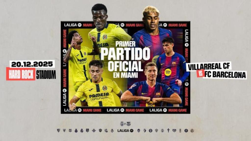 El cartell promocional del partit Villarreal-Barça a Miami