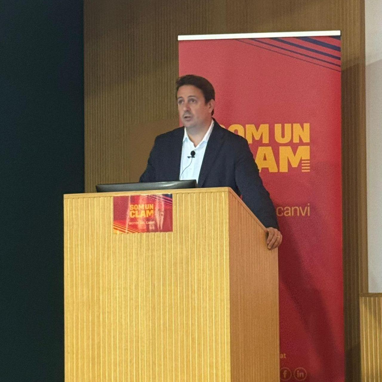 Joan Camprubí en un acto de 'Som un Clam'