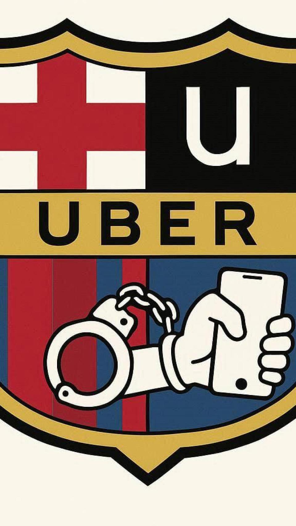 El logotip creat per Èlite Taxi en protesta de l'acord del Barça amb Uber