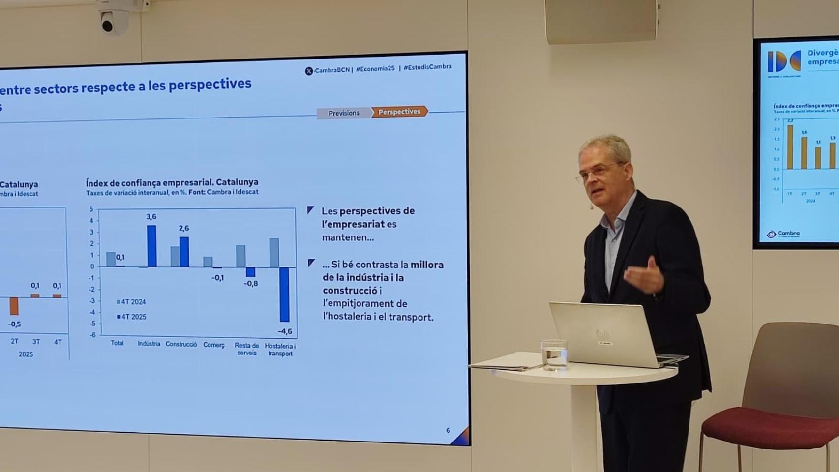 El jefe del Gabinete de Estudios Económicos de la Cámara de Barcelona, Joan Ramon Rovira