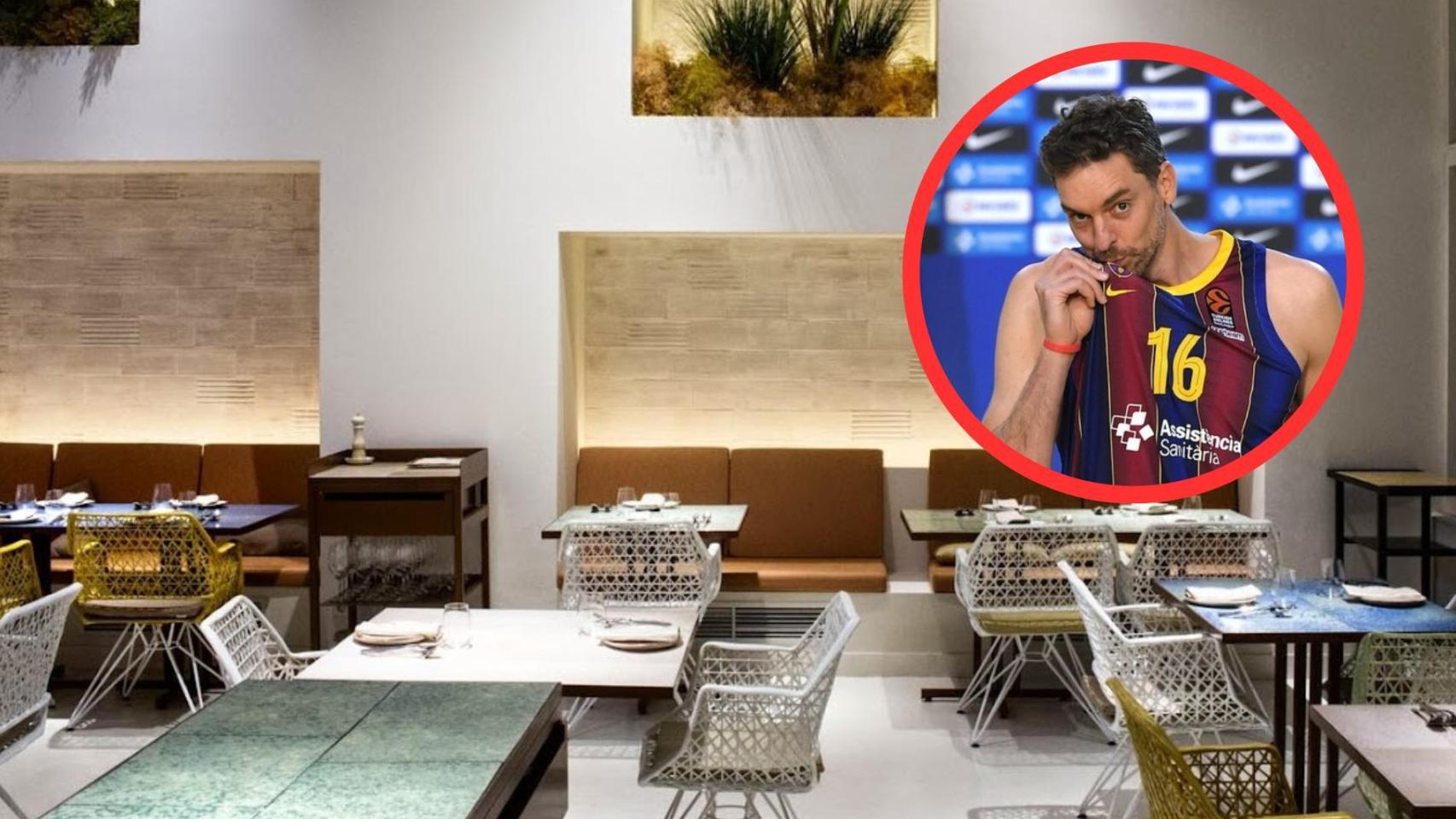 Pau Gasol y el interior del restaurante Disfrutar