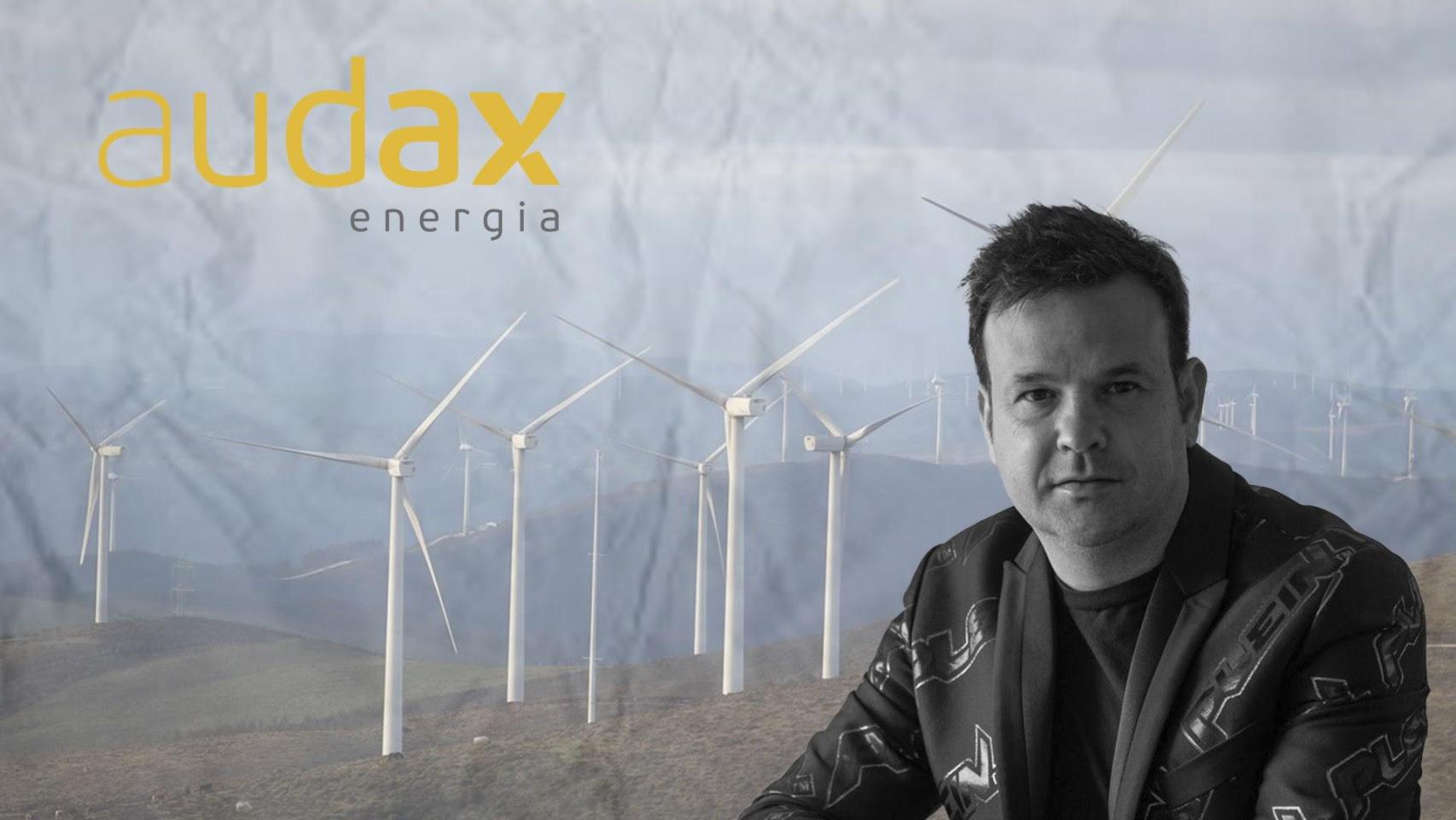 José Elías, máximo directivo de Audax, y un parque eólico