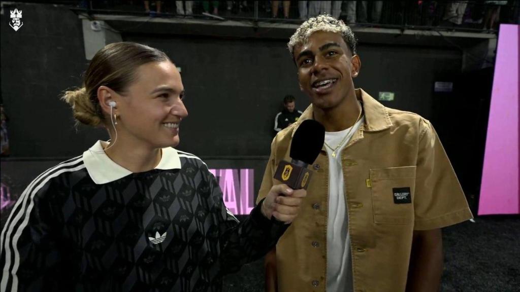 Lamine Yamal, entrevistado durante una jornada de la Kings League