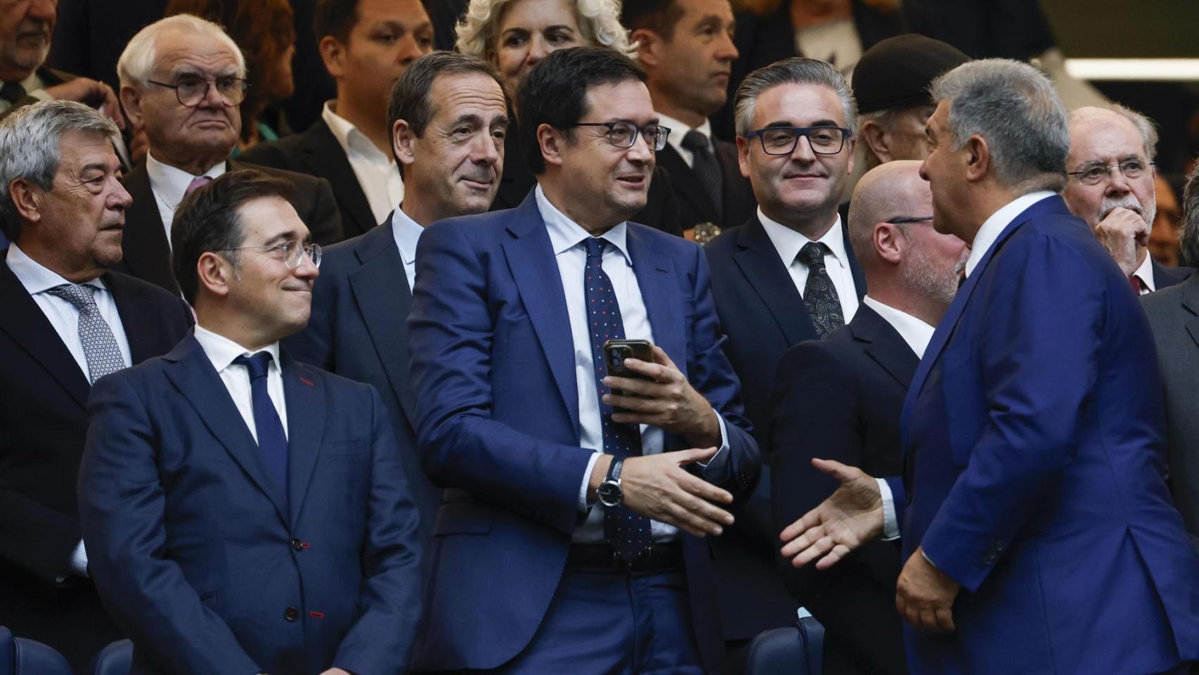 Joan Laporta, en el palco del Bernabéu