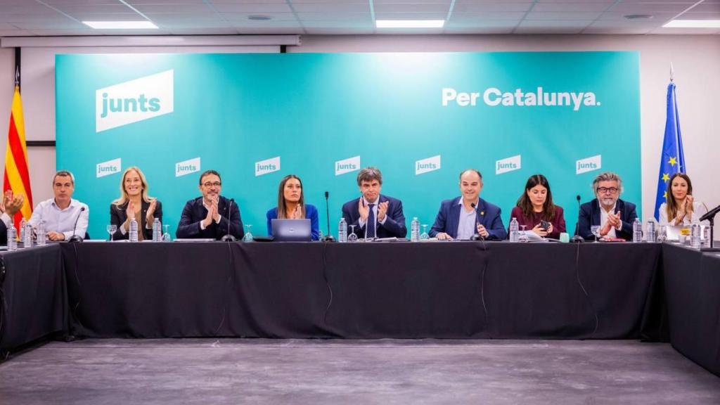 Carles Puigdemont preside la reunión de la ejecutiva de Junts en Perpiñán (Francia)