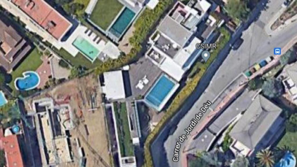 Vista aérea de la mansión de Gerard Piqué y Shakira en Ciutat Diagonal, Esplugues de Llobregat