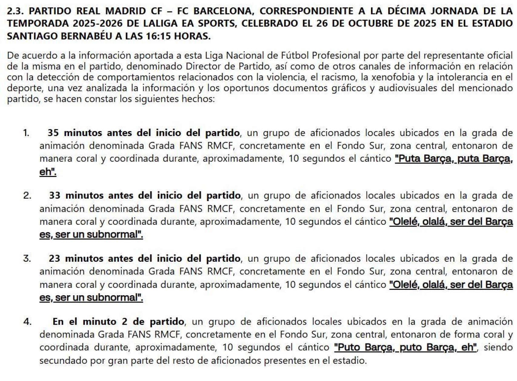La Lliga denuncia quatre càntics racistes durant el Real Madrid-Barça al Santiago Bernabéu