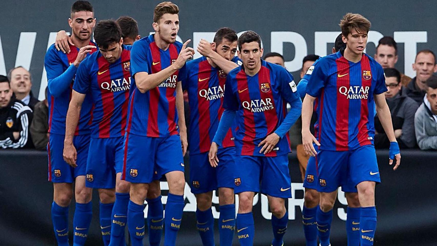 El Barça B, en un partido de la temporada 2016-17