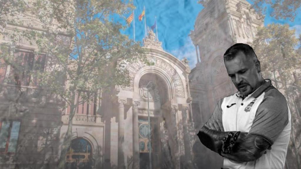 David Caballero, el estibador asesinado en Montgat, con la Audiencia de Barcelona de fondo