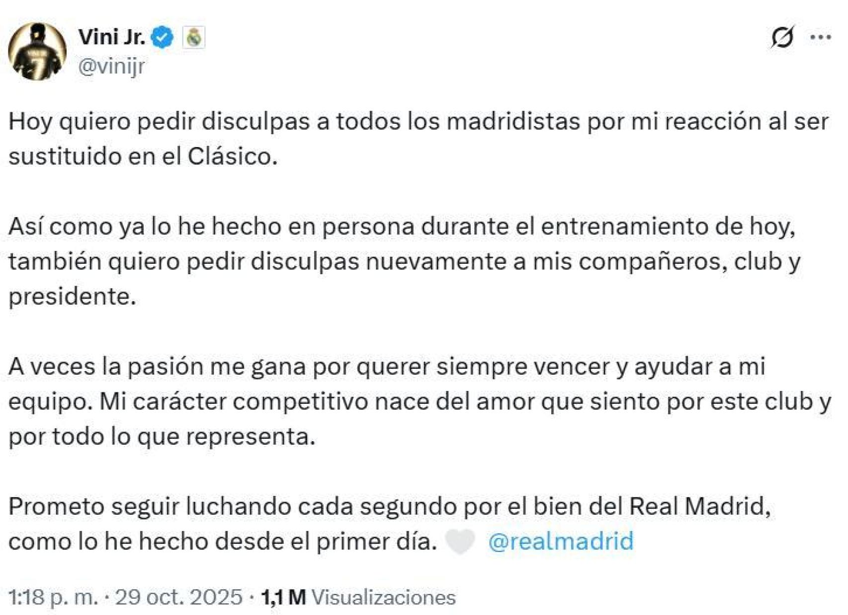 Vinicius Jr demana disculpes pel seu enfadament contra Xabi Alonso al clàssic
