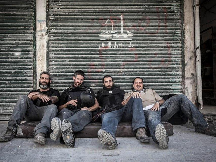 Antonio Pampliega junto a sus compañeros en Alepo