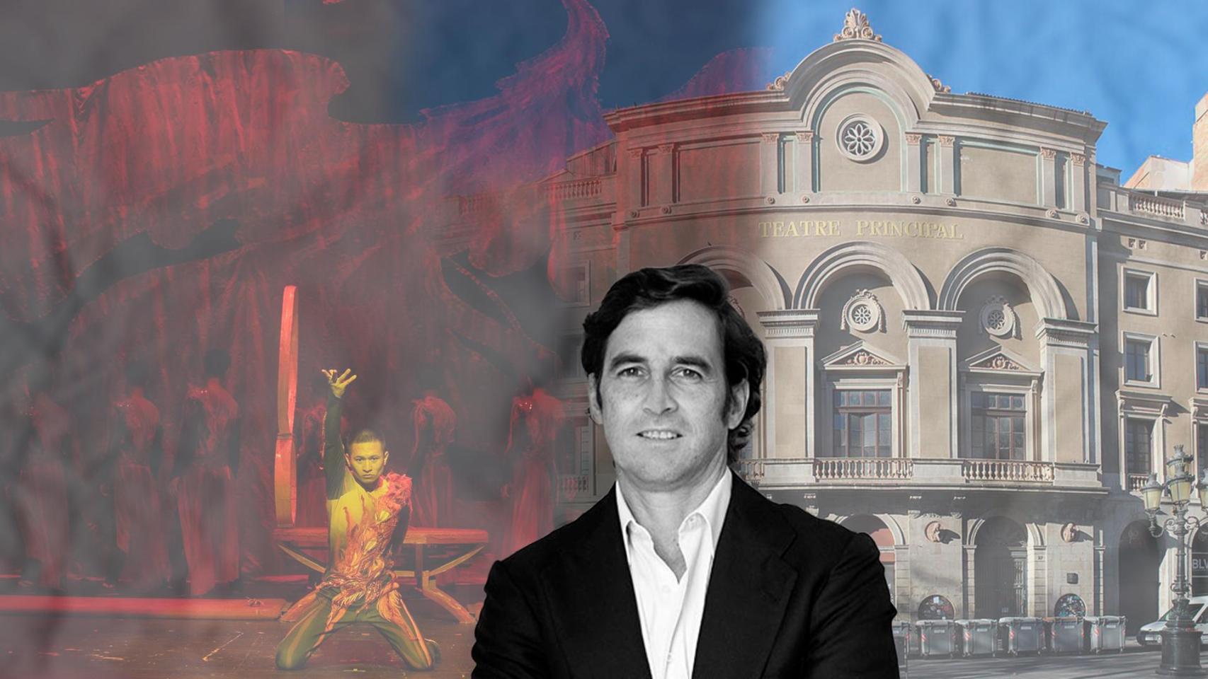 José Maria Trenor, y de fondo el Circo del Sol y el Teatro Principal