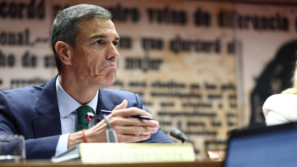 El presidente del Gobierno, Pedro Sánchez, durante la comisión de investigación sobre el 'caso Koldo' en el Senado