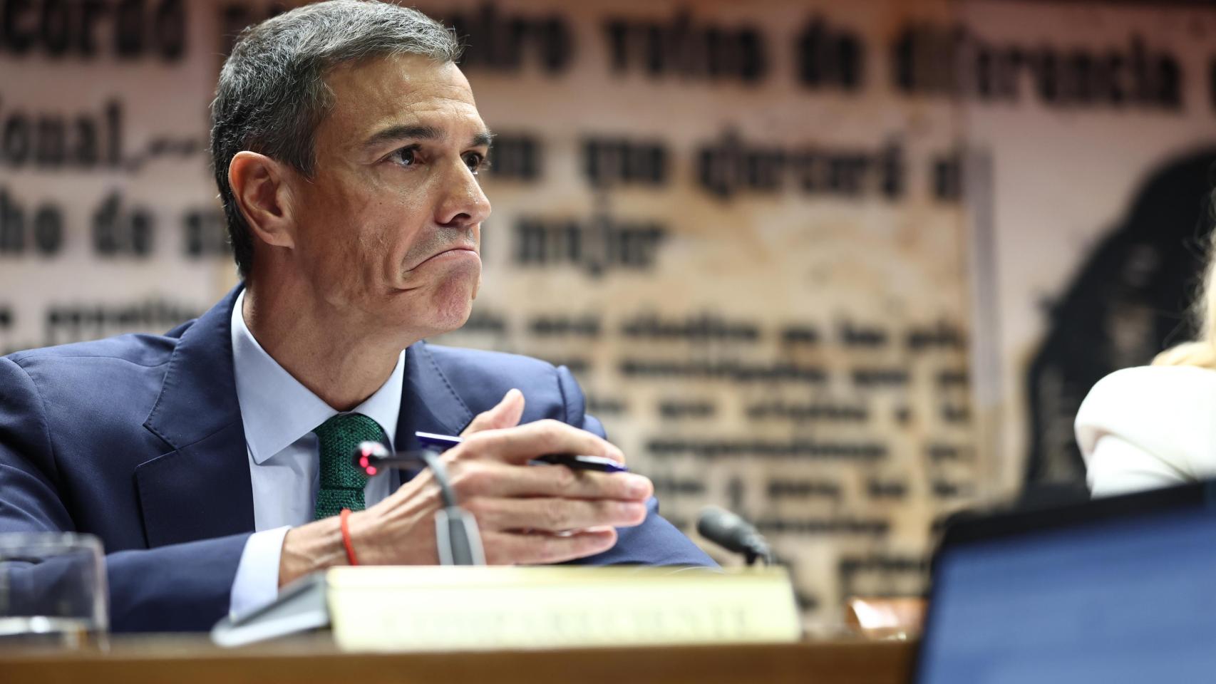 El presidente del Gobierno, Pedro Sánchez, durante la comisión de investigación sobre el 'caso Koldo' en el Senado