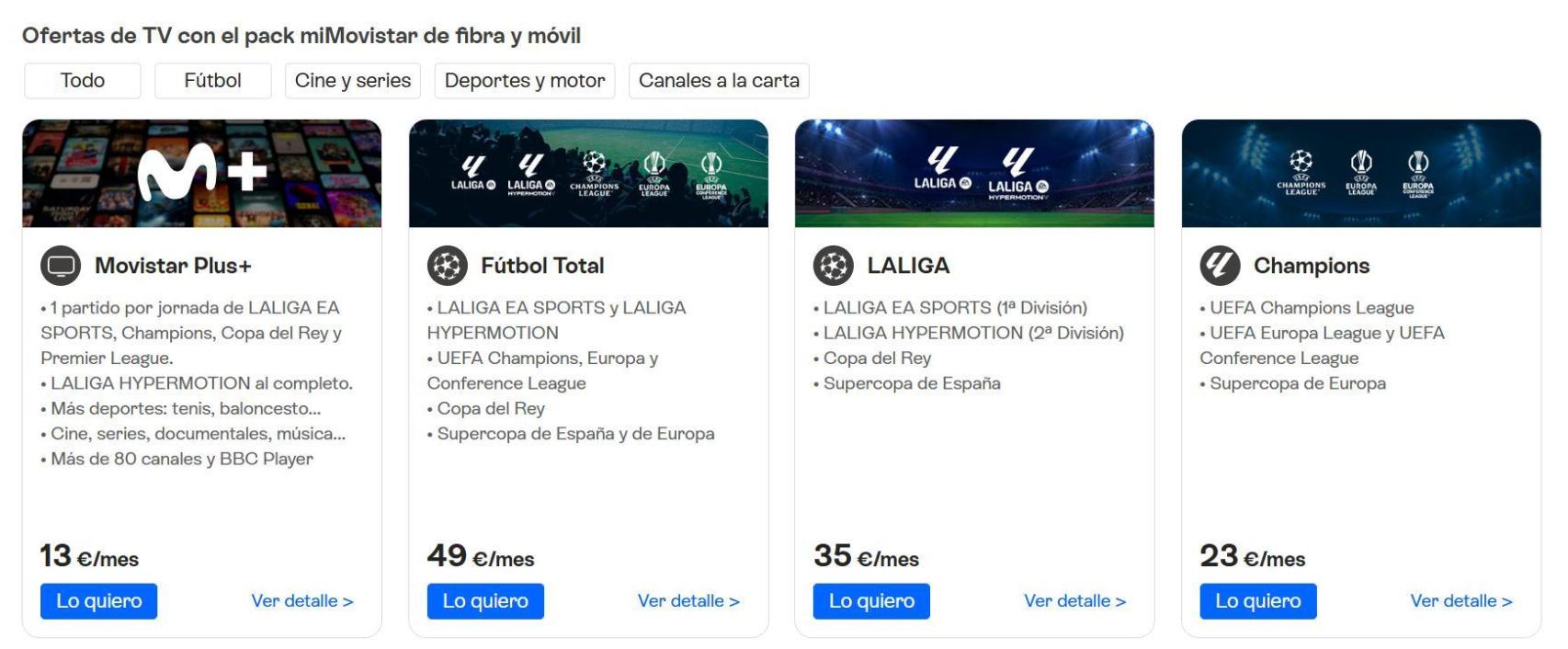 Les quatre ofertes per gaudir del futbol a Movistar Plus