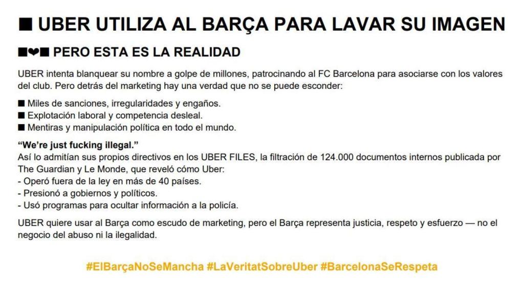 Els flyers que repartirà Élite Taxi a Montjuïc