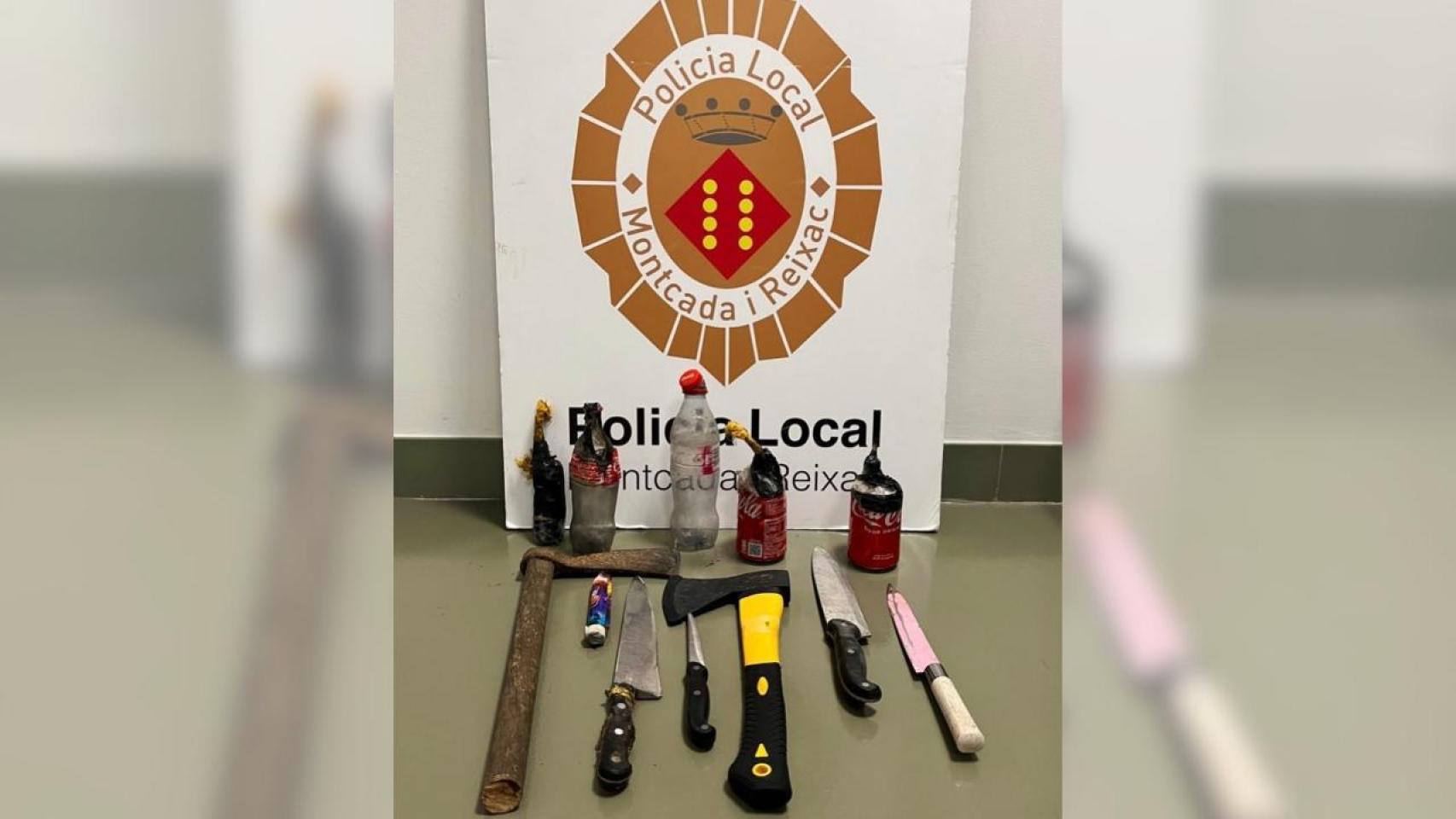 Fotomontaje del material incautado por la policía tras el intento de asesinato