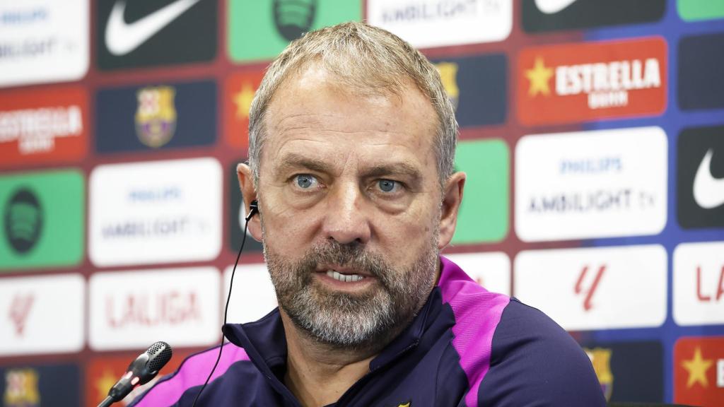 Hansi Flick atiende a la prensa antes del Barça-Elche
