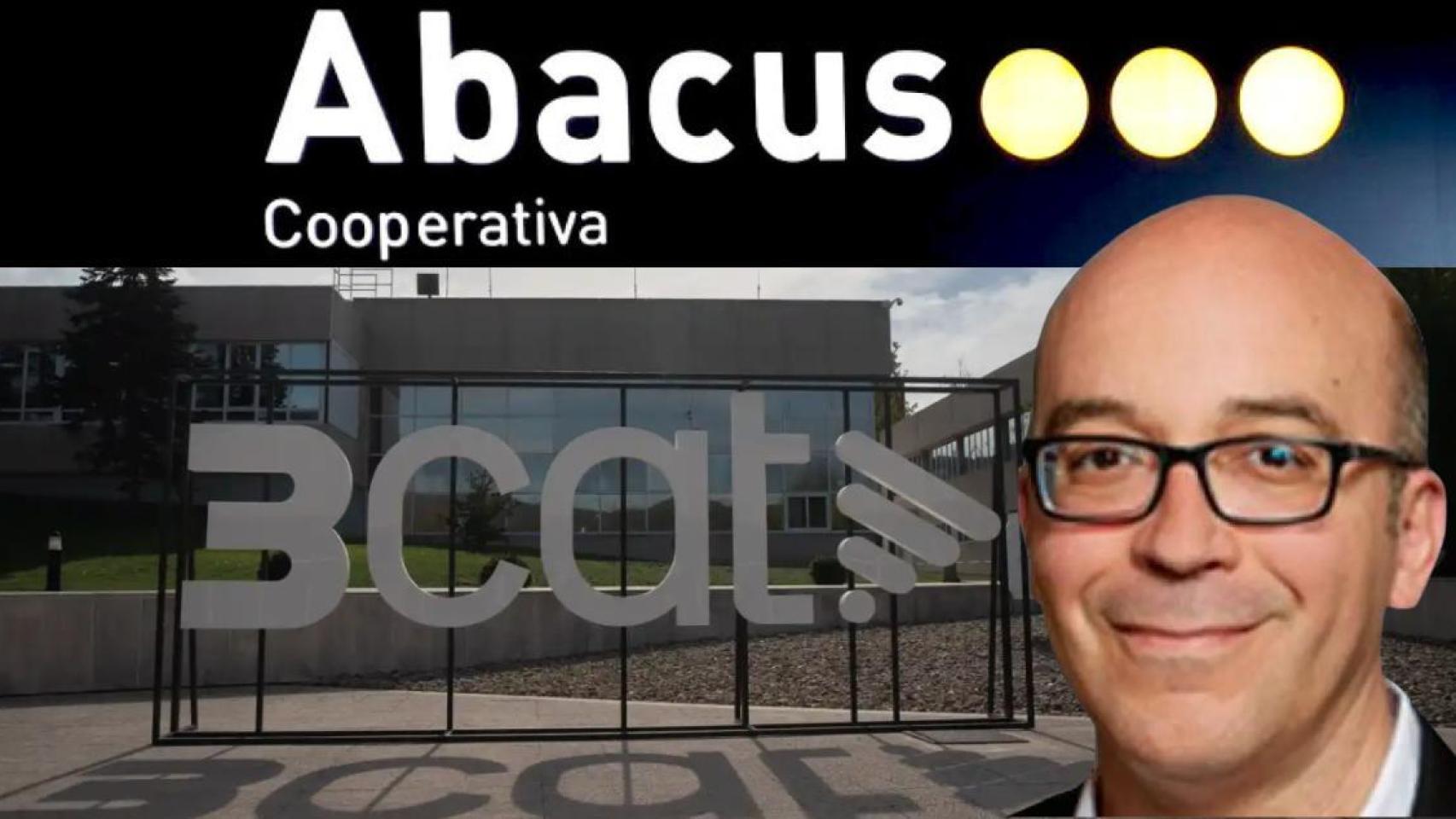 Sede de TV3, logo de Abacus y Oriol Soler