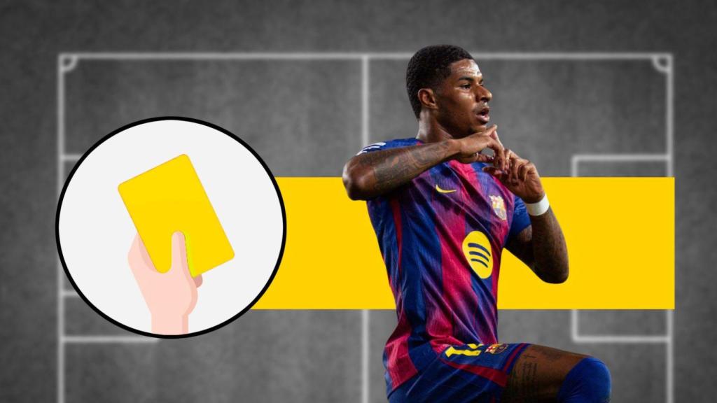 Tarjeta amarilla para Marcus Rashford en el Barça-Elche