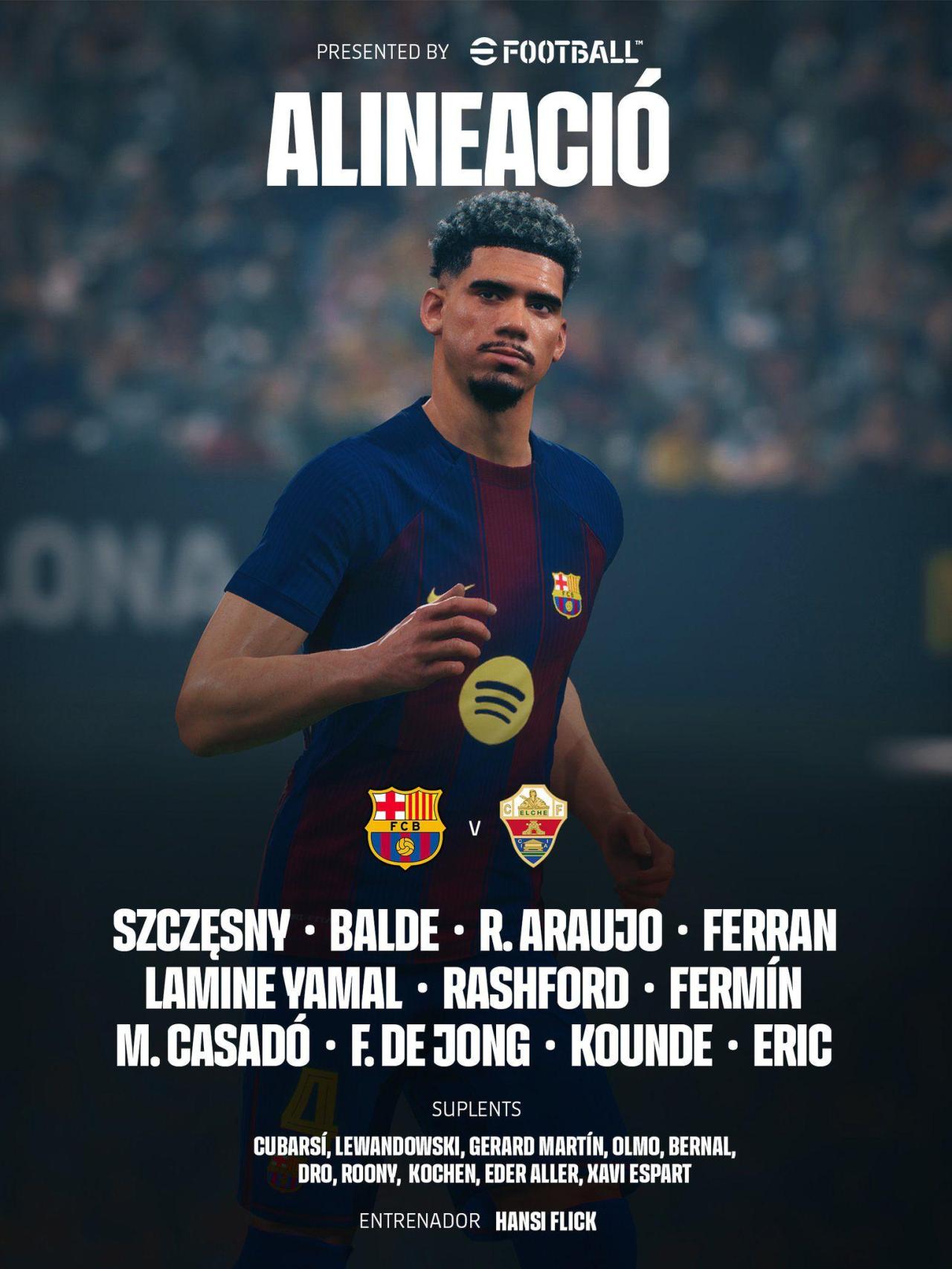 L'onze del Barça-Elche