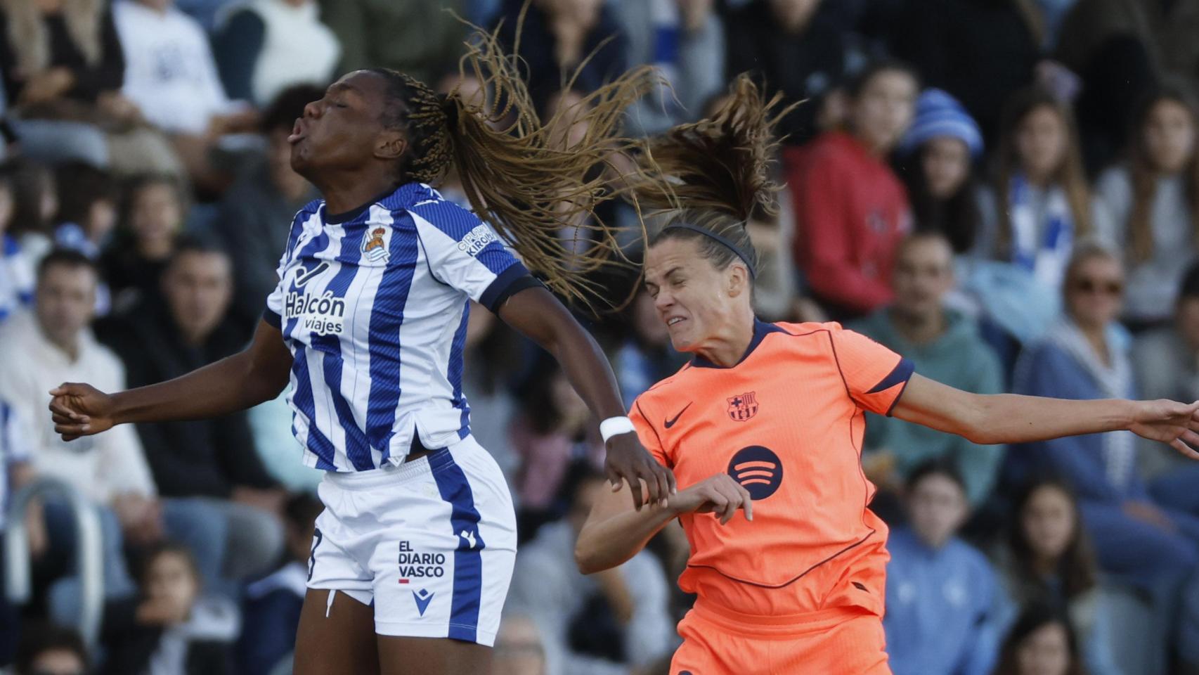 Edna Imade e Irene Paredes en el Real Sociedad-Barça Femenino