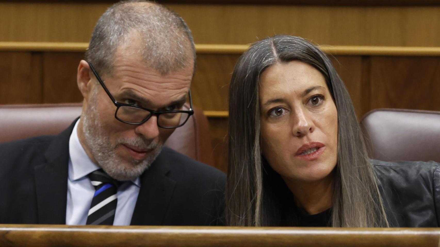 Los diputados de Junts Josep Maria Cruset y Miriam Nogueras durante la sesión de control al Gobierno, en imagen de archivo