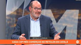 El presidente de Plataforma per la Llengua, Òscar Escuder, en el programa 'Més 324' de TV3