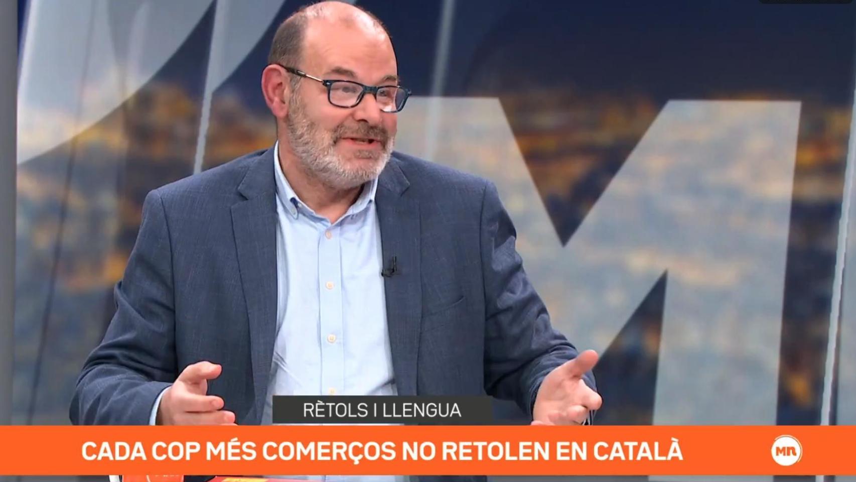El presidente de Plataforma per la Llengua, Òscar Escuder, en el programa 'Més 324' de TV3