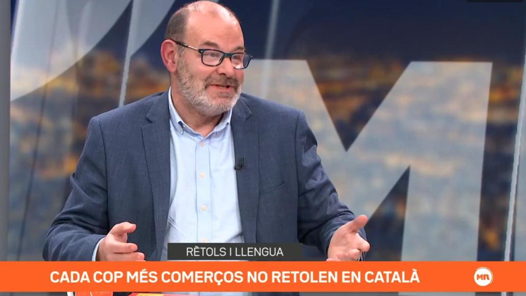 El presidente de Plataforma per la Llengua, Òscar Escuder, en el programa 'Més 324' de TV3