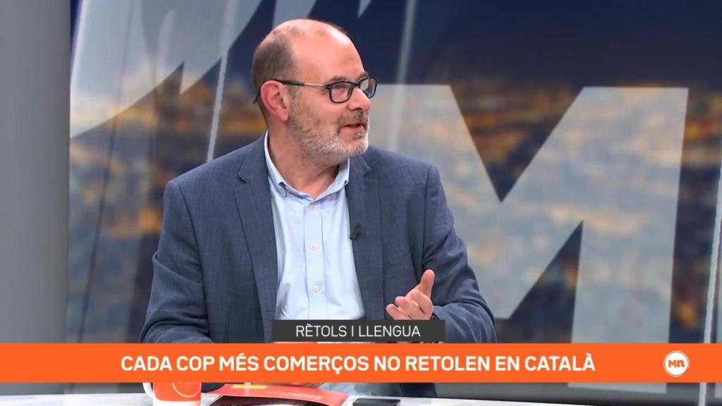 El presidente de Plataforma per la Llengua, Òscar Escuder, entrevistado en TV3