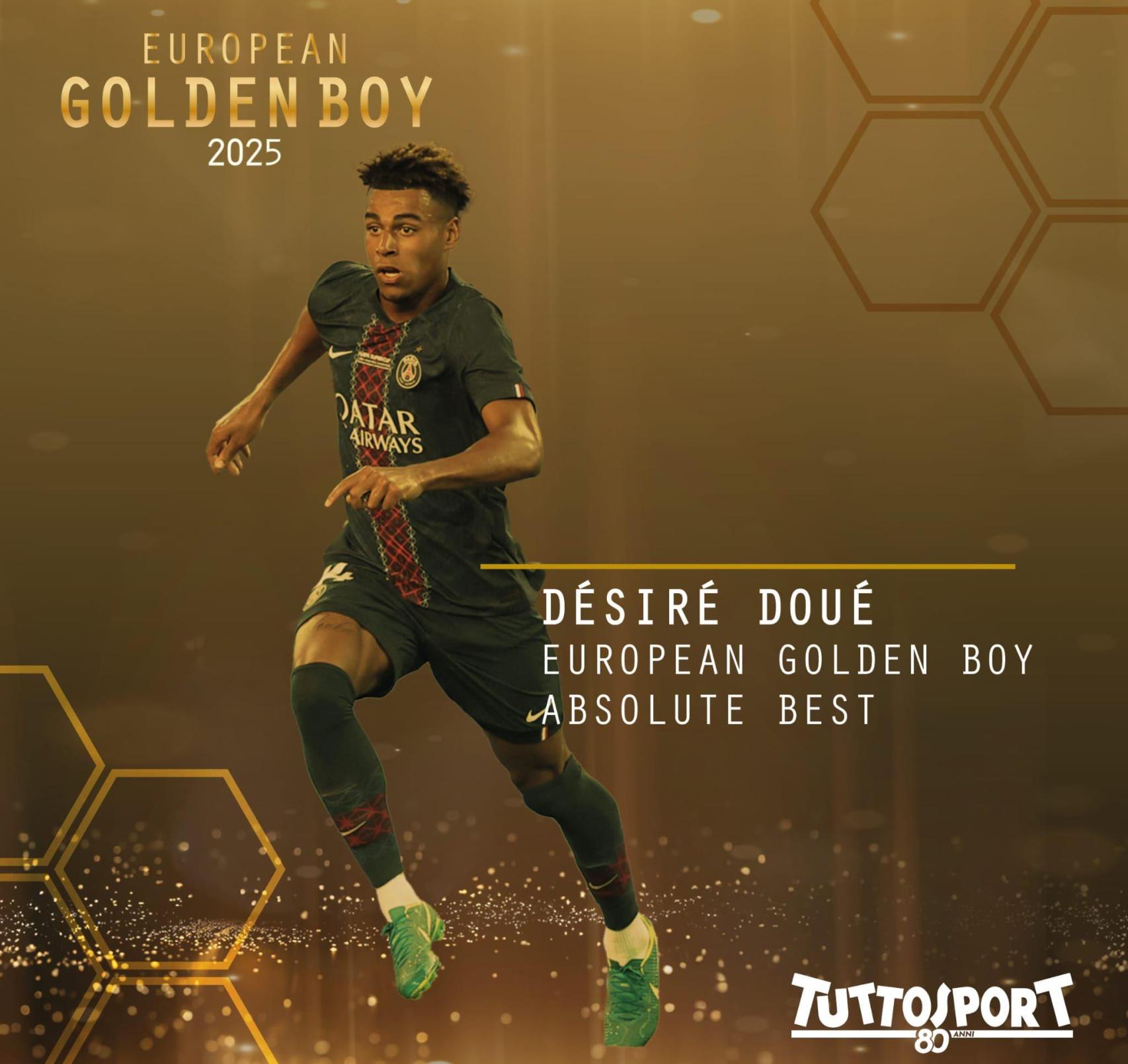 Desiré Doué, guanyador del Golden Boy 2025