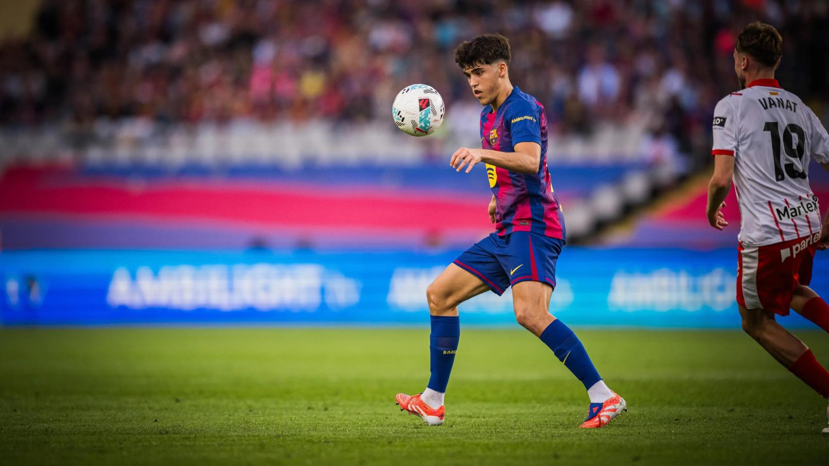 Pau Cubarsí durante el Barça-Girona